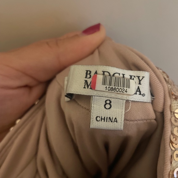 Rose Gold Sequin Low Back Dress - Picture 6 of 6